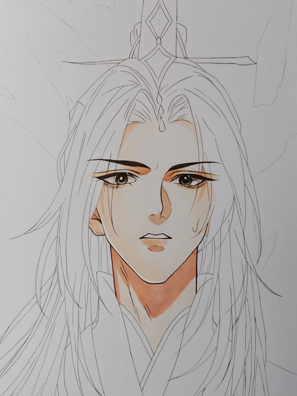 二哈 师尊手绘临摹 二哈和他的白猫师尊马克笔手绘过程图