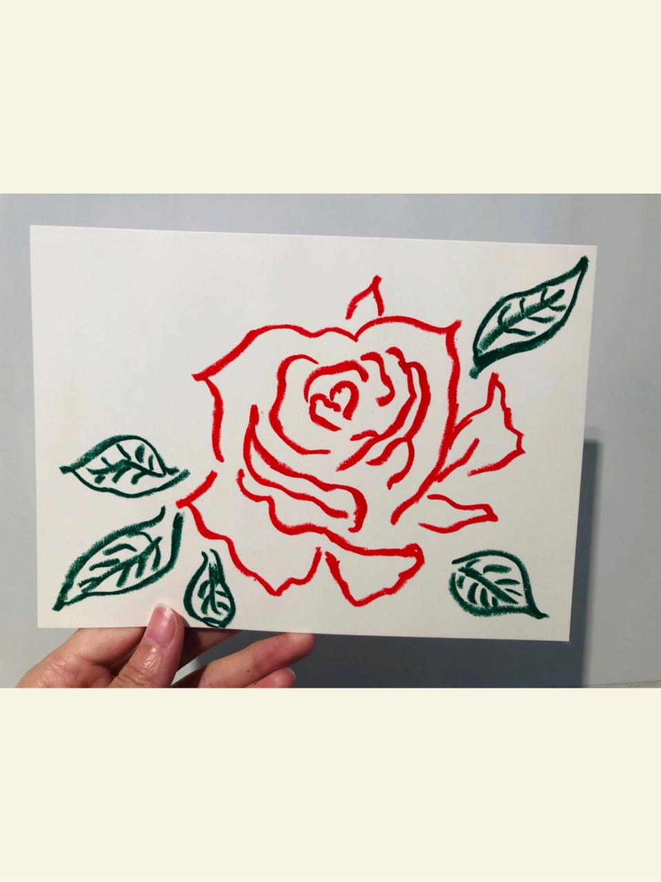 油画棒 | ins风 红玫瑰 简笔画速涂 78 谁都不能阻止一朵花的绽放