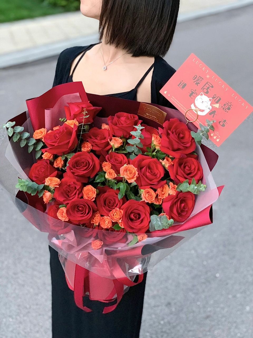 红色系新居乔迁花束/进火花束 9798 红色系花束 乔迁花束 柳州