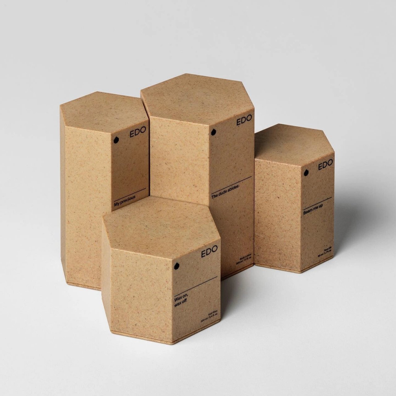 植物纤维制成的包装盒 来自瑞典的全新素食主义男士护肤品牌edo 包装