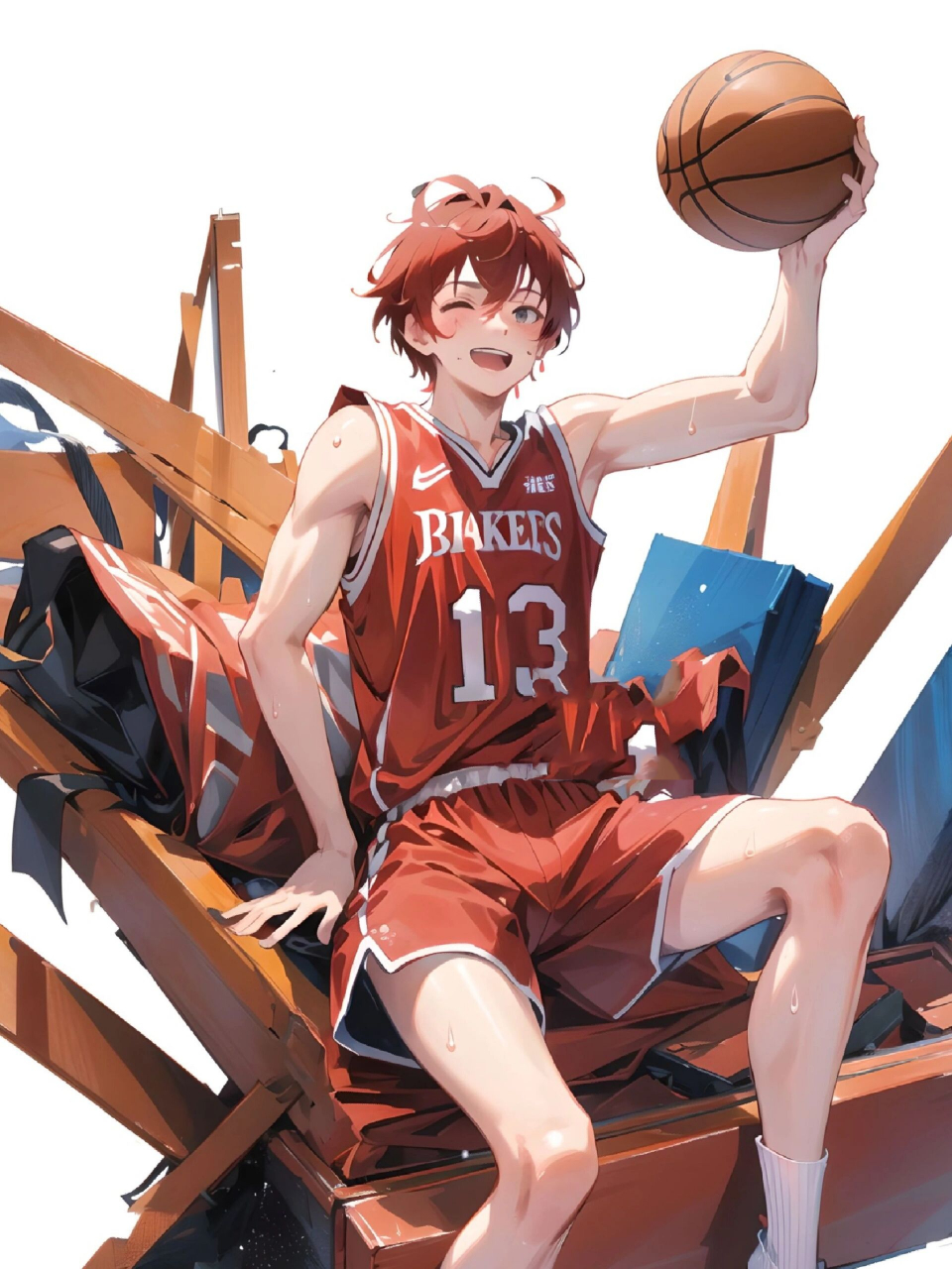 红发腹肌白袜篮球体育生 记得小时候也挺爱看灌篮高手