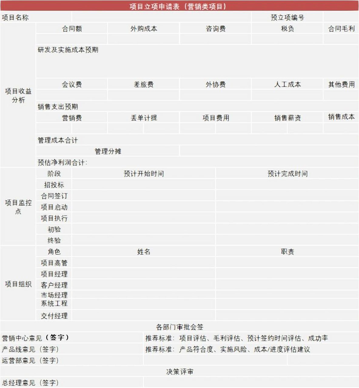 项目立项申请表,有原件!