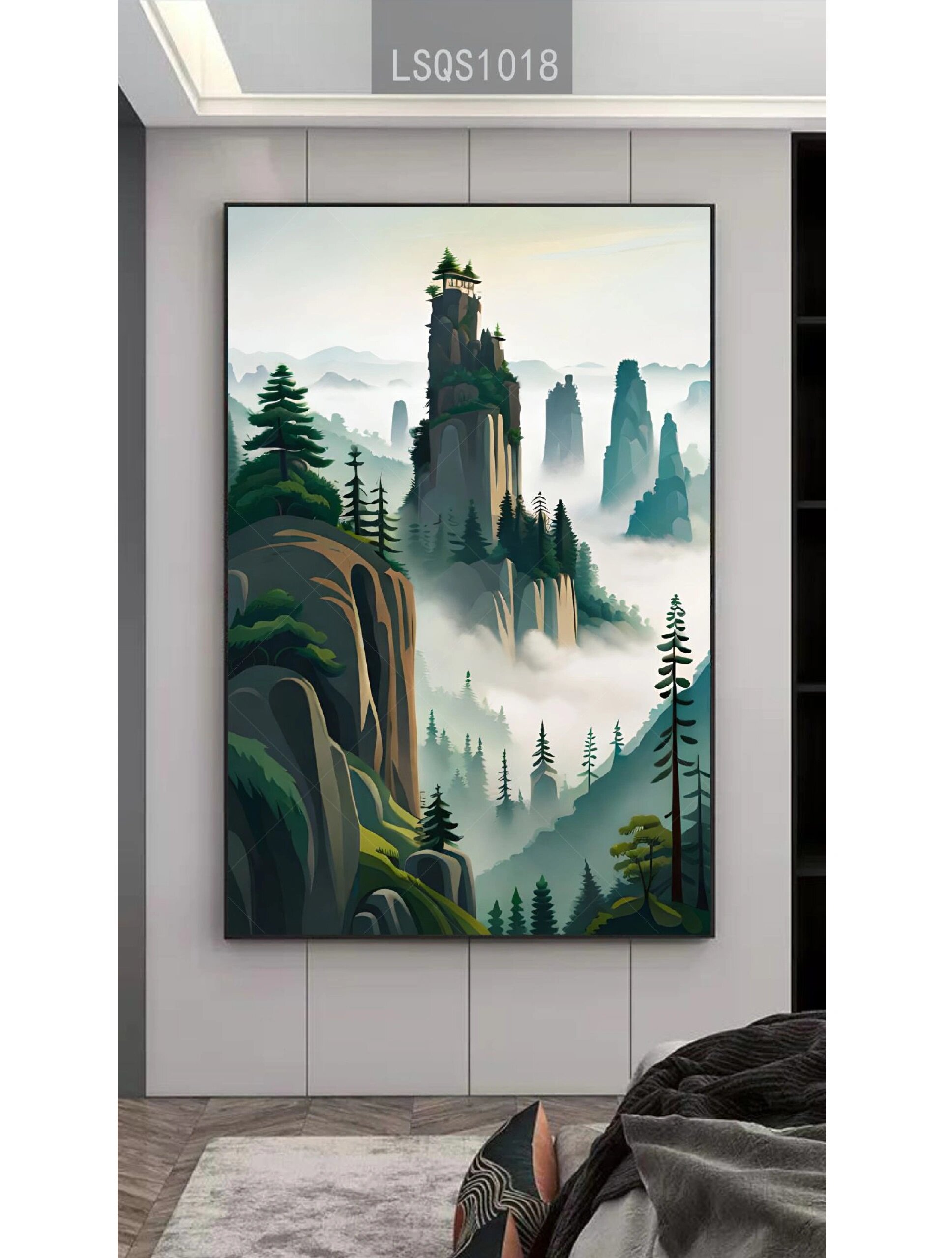 画背有靠山图青山绿水现代沙发背景墙客厅装饰画高清图片素材图库大全