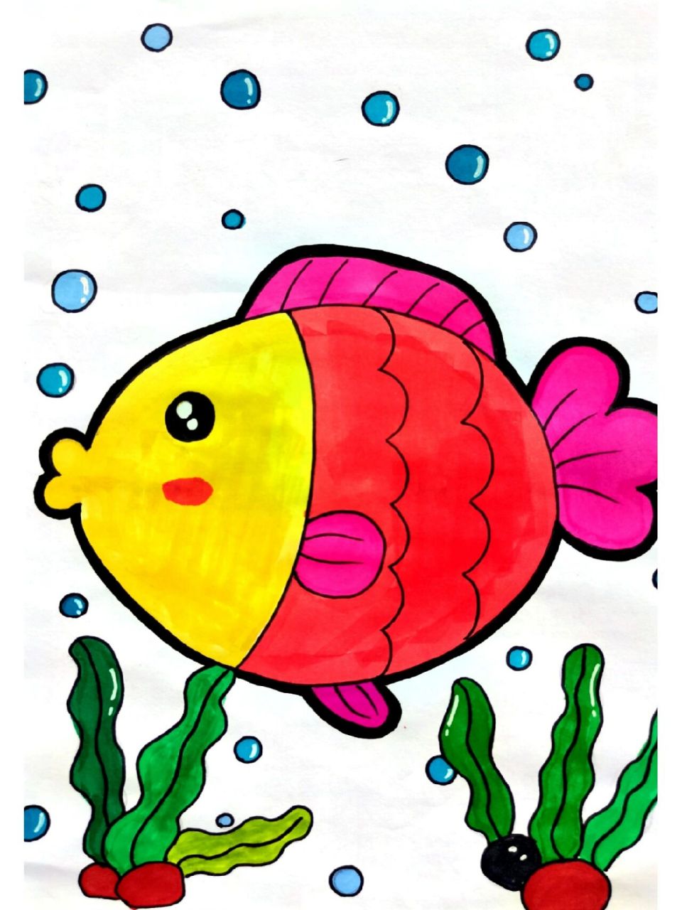 小鱼怎么画 儿童画图片