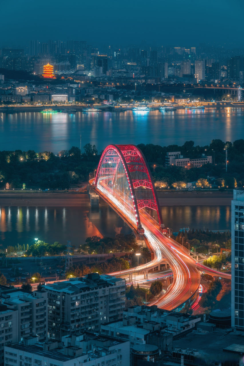 晴川桥对望黄鹤楼   #博主拍武汉#(viawy4tteric )