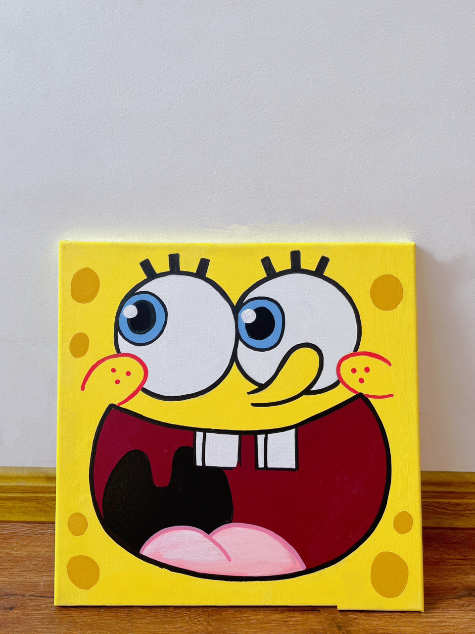 超简单的海绵宝宝丙烯画!有教程图 尺寸40701540