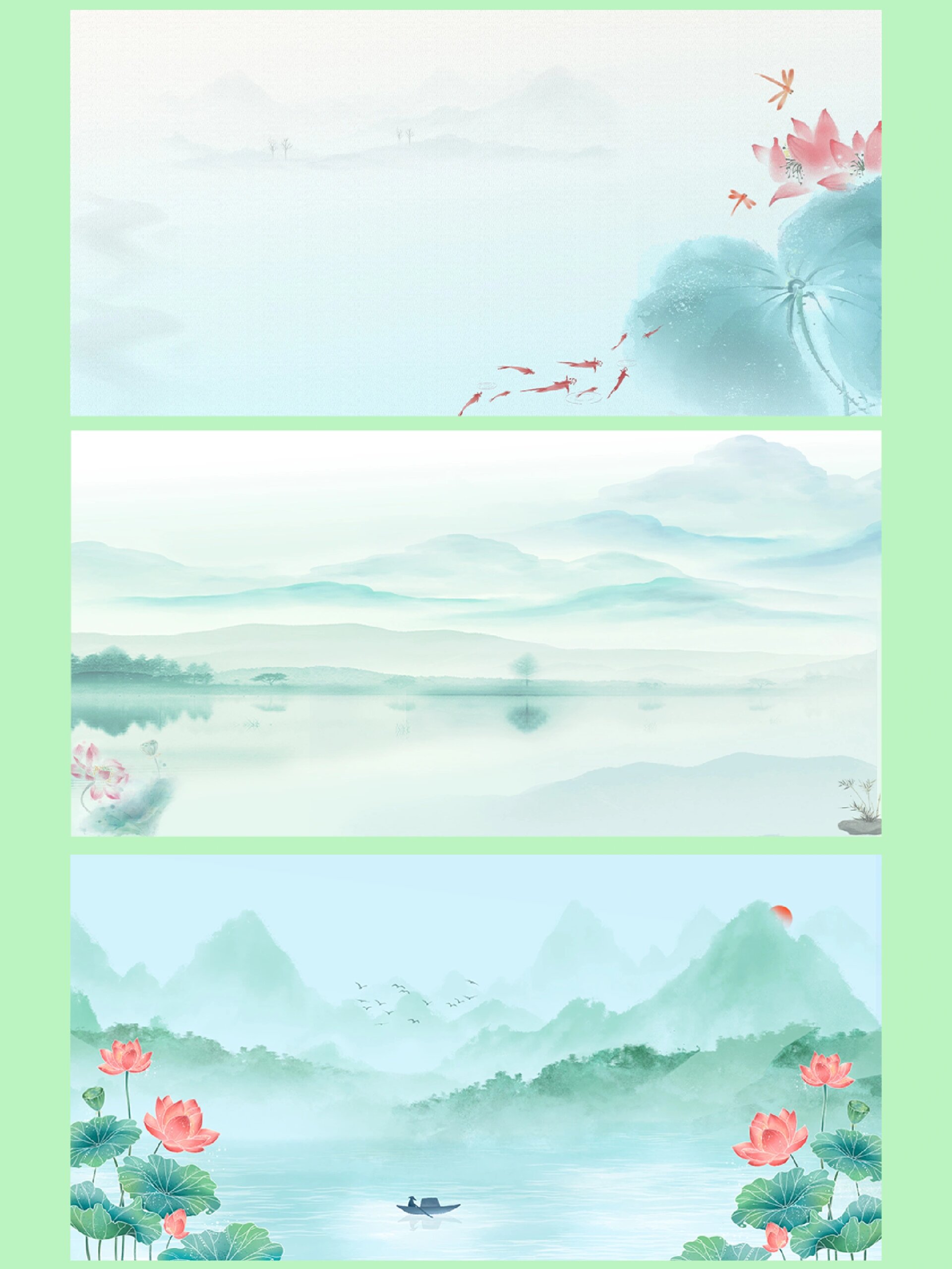 💗今天给大家分享一组古风荷花背景,😍喜欢的宝子不要错过哦