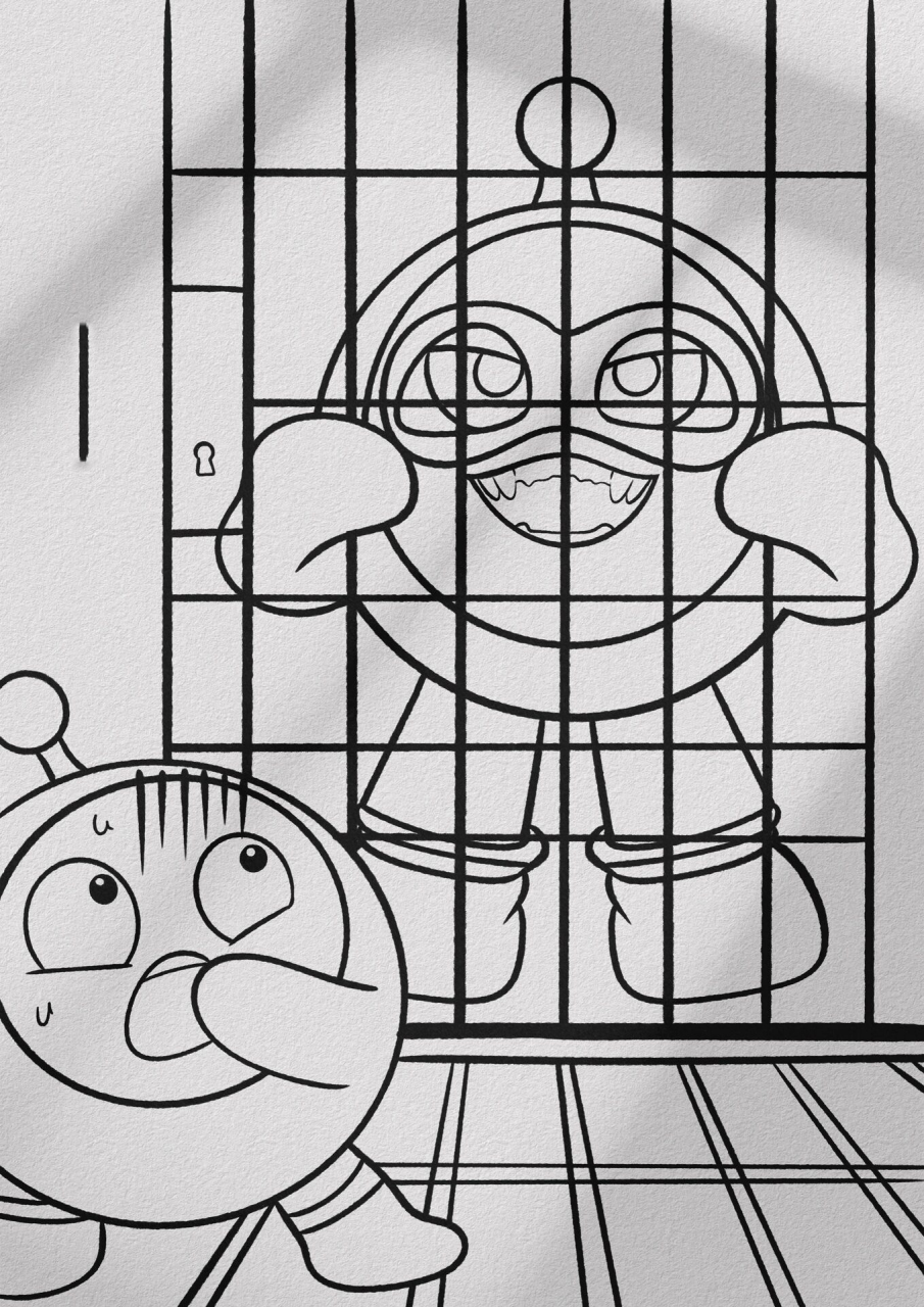 蛋简笔画 宝子们你们要的后续来了,小黄没有嘎,小黑也被关进了小黑屋