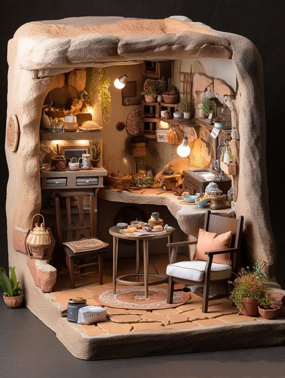 微缩模型|石头小屋