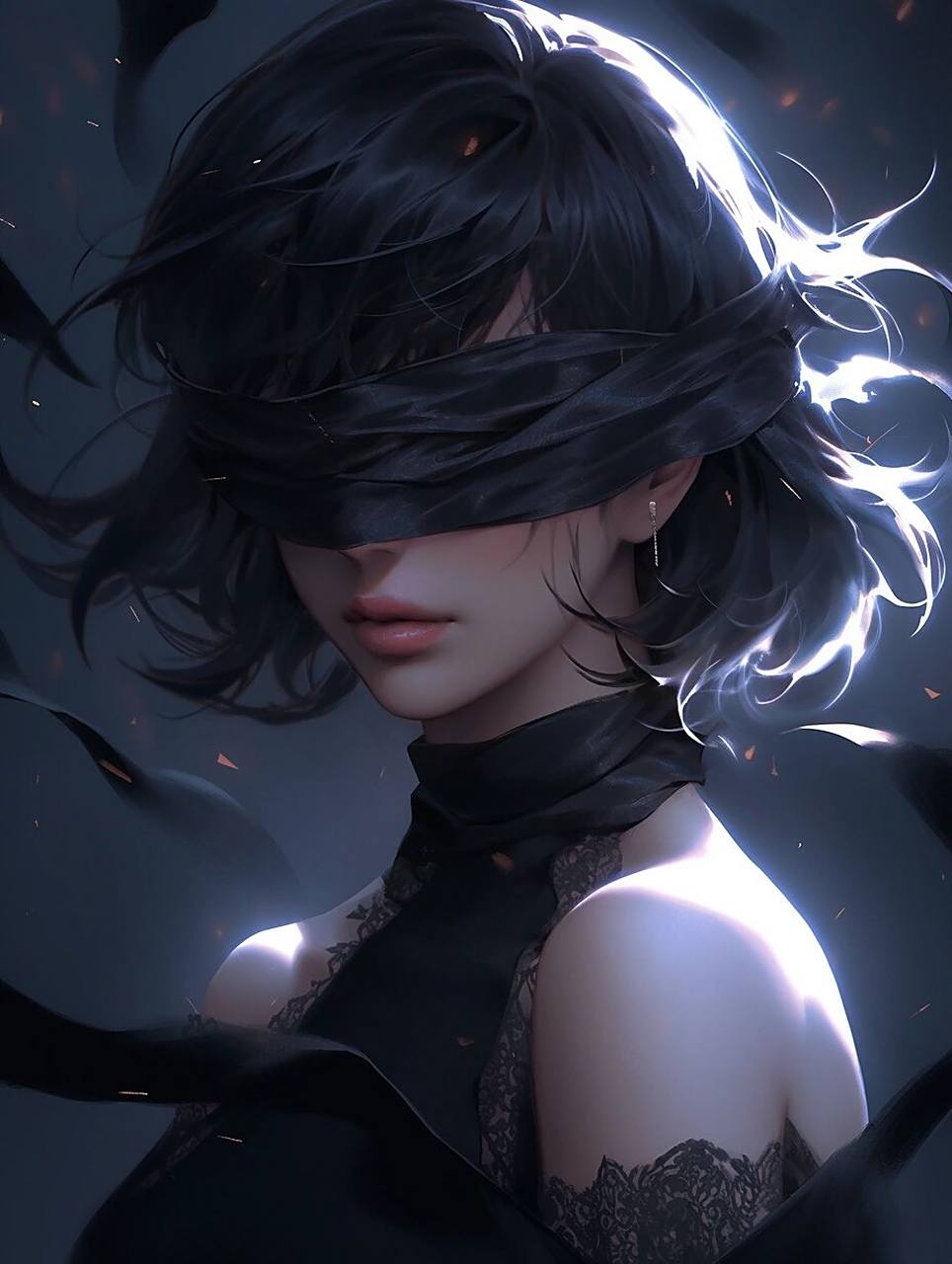 蒙眼女生头像-泰裤啦