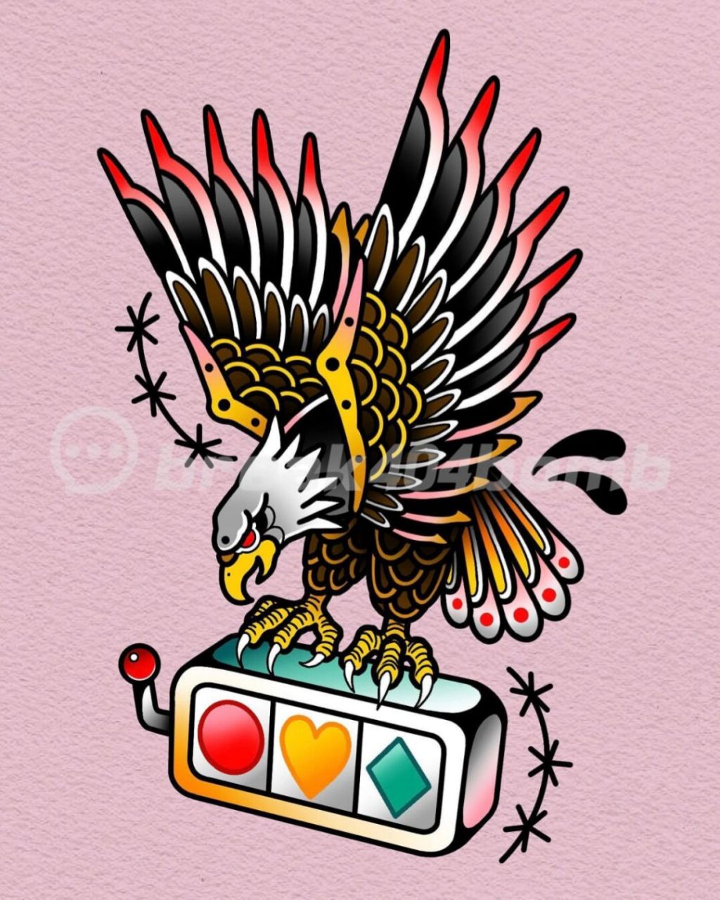 彩色oldschool纹身拼接花臂|拼接纹身 适合白皮肤的朋友选择的彩色图