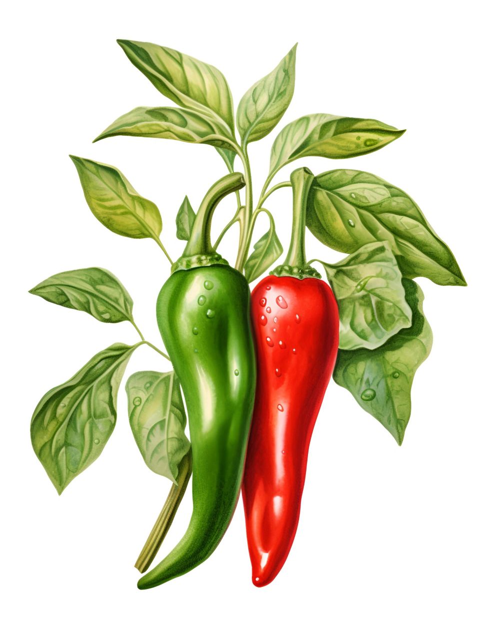 绘画素材1000更之073青红辣椒