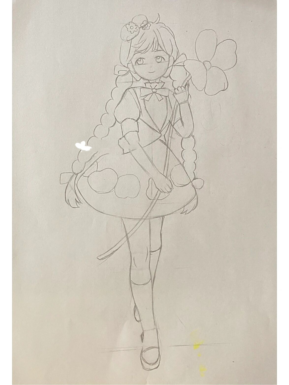 全身动漫人物女生 铅笔稿 马克杯涂色 打型要注意观察人物的神态和