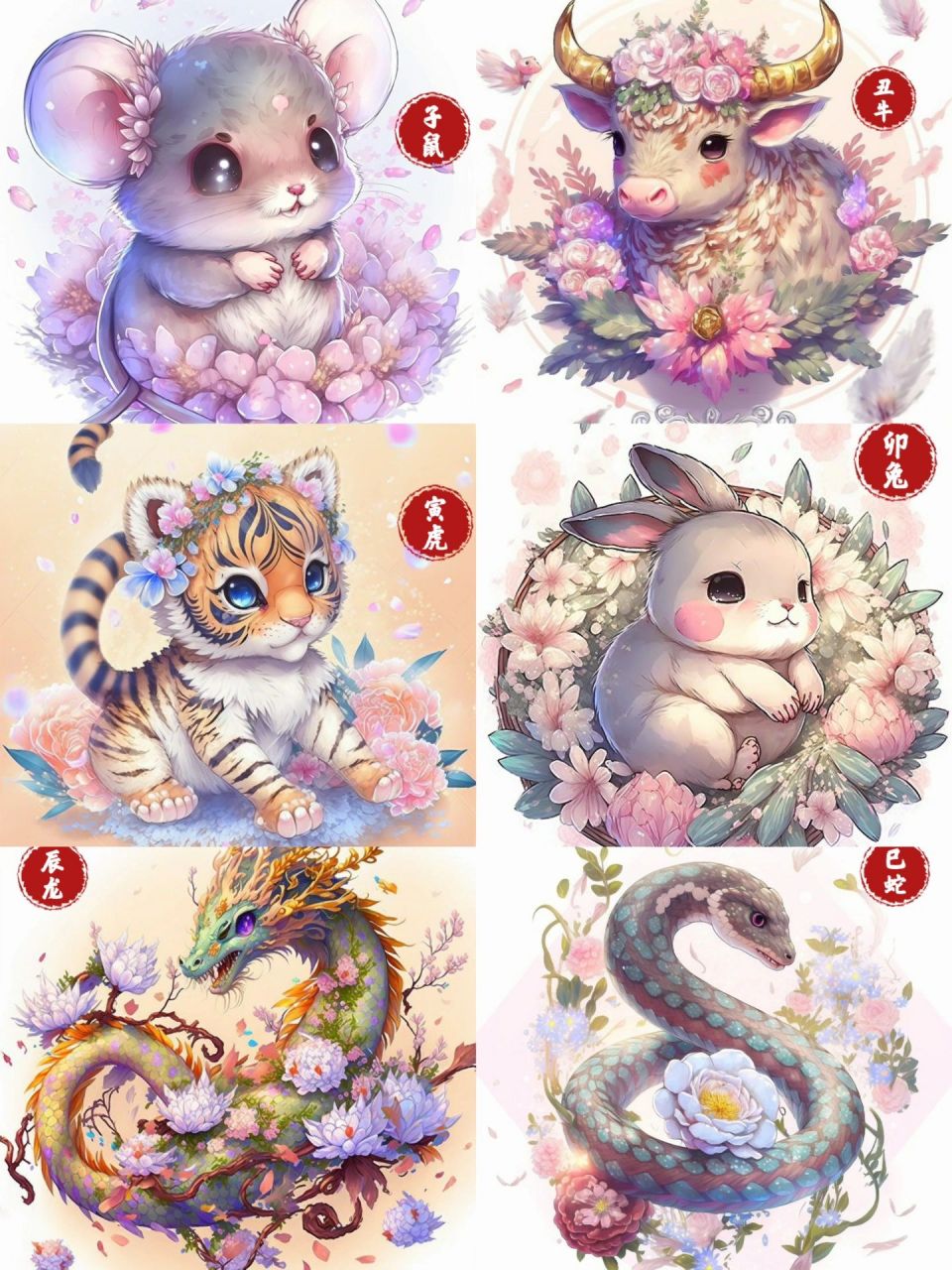 彩绘版十二生肖(上) 水彩彩绘版十二生肖,这么可爱又好看的十二生肖你