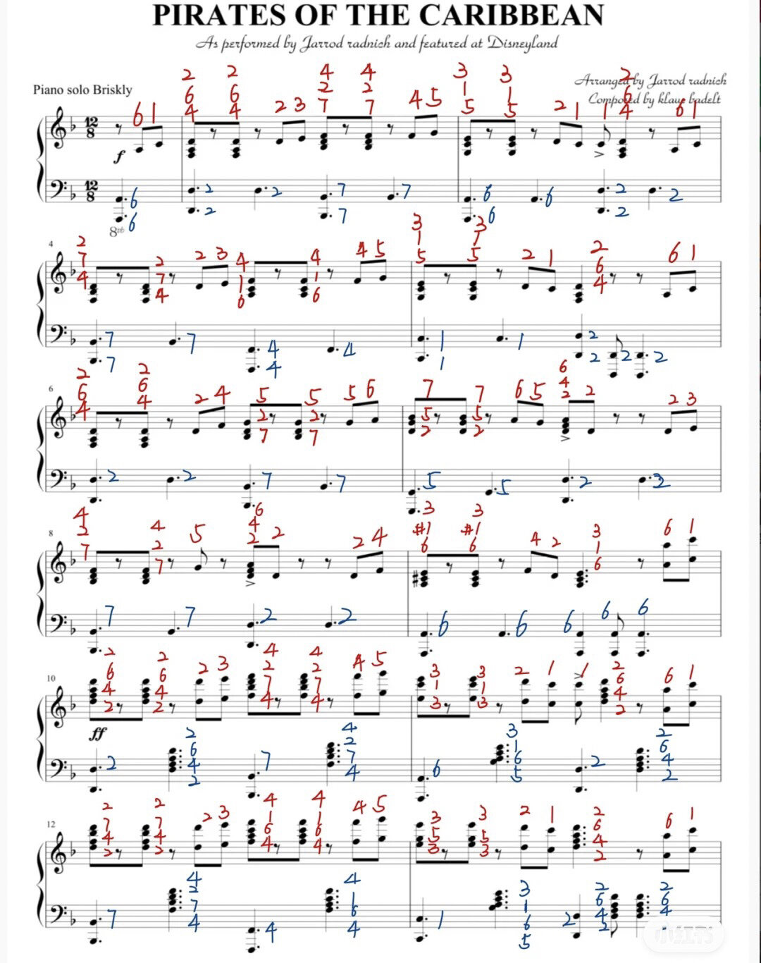 钢琴谱——加勒比海盗主题曲