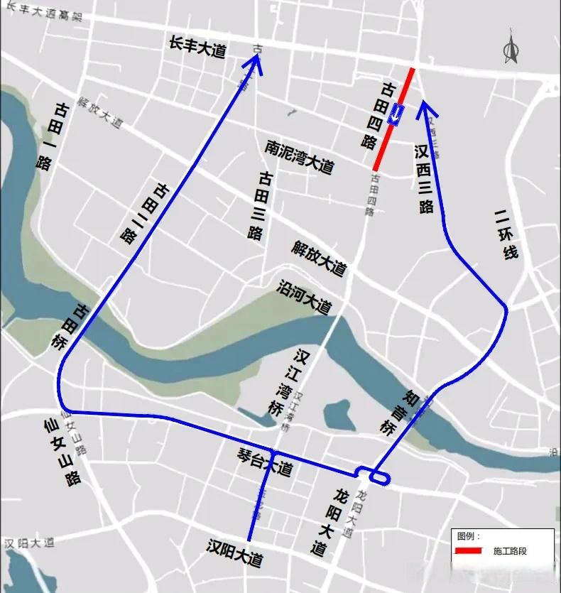 硚口区古田四路(长丰大道至南泥湾大道)将进行坠盘镂迓范 规划图