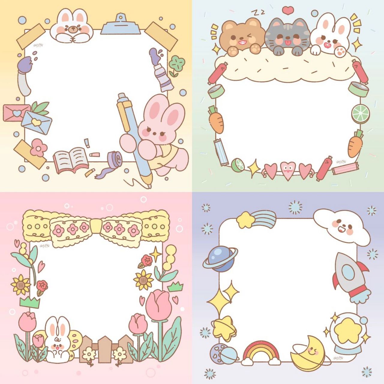 可爱大头贴|分享一组相框素材95 可爱buff 叠满了的大头相框素材[舔