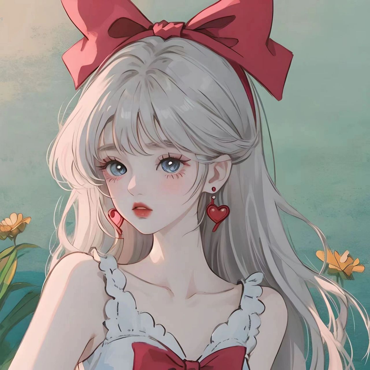 旧漫女头丨银白色头发少女 银白色头发的也喉喉看99