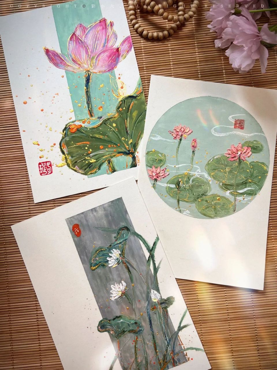 油画棒古风植物花卉|·荷花·|国画风821596  	 油画棒古风荷花