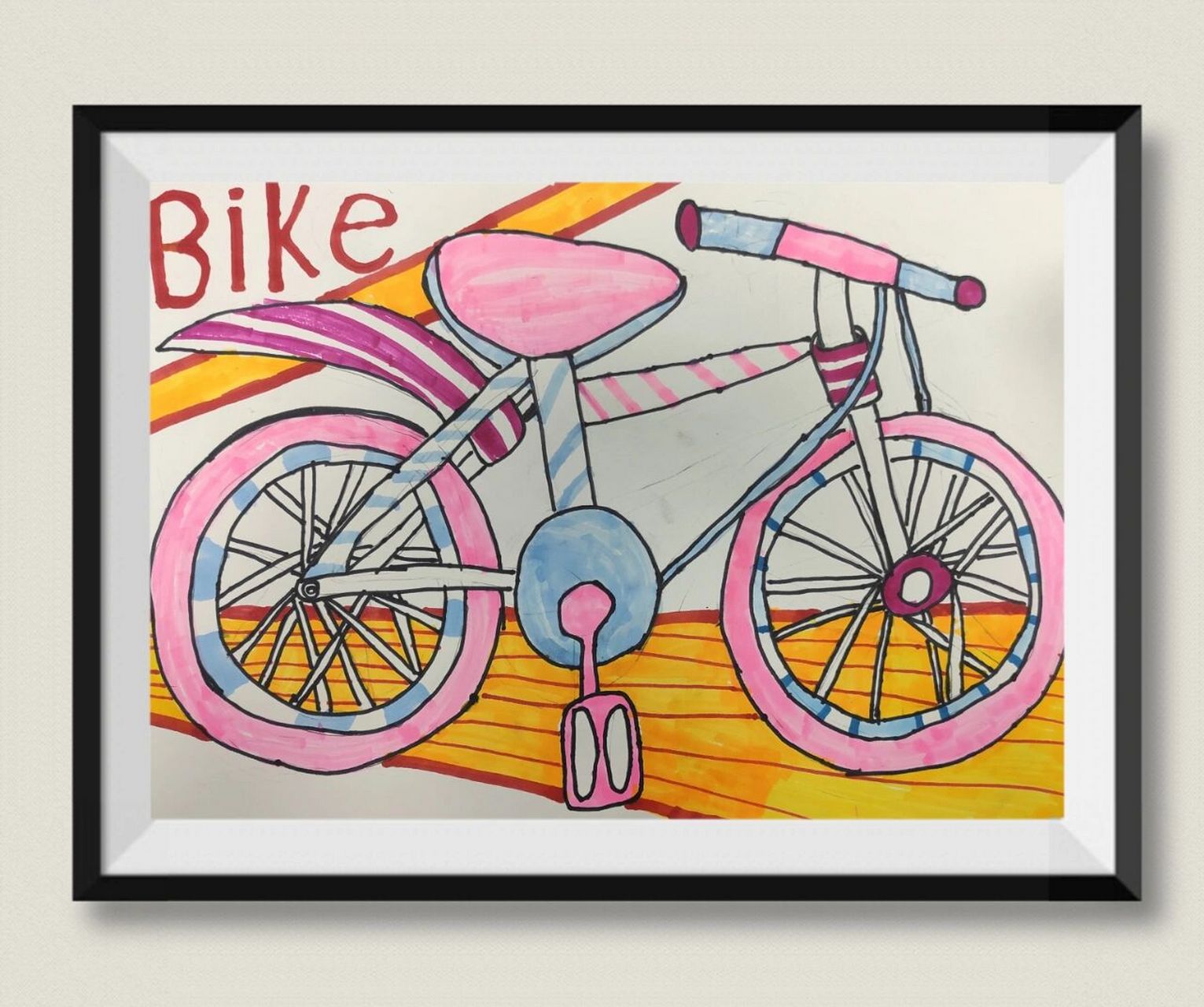 7-8岁创意画|《写生自行车》 了解自行车的特点,用途以及自行车的不同