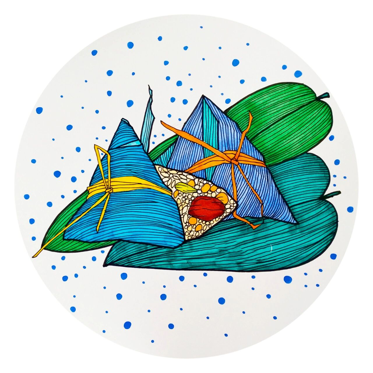 创意儿童画《粽子》 端午节一起来画粽子呀!