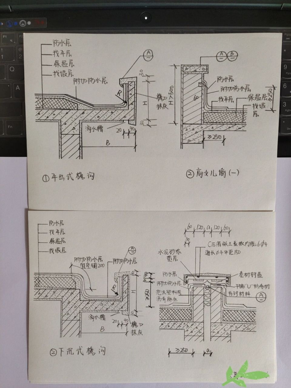 卷材防水屋面泛水构造图片