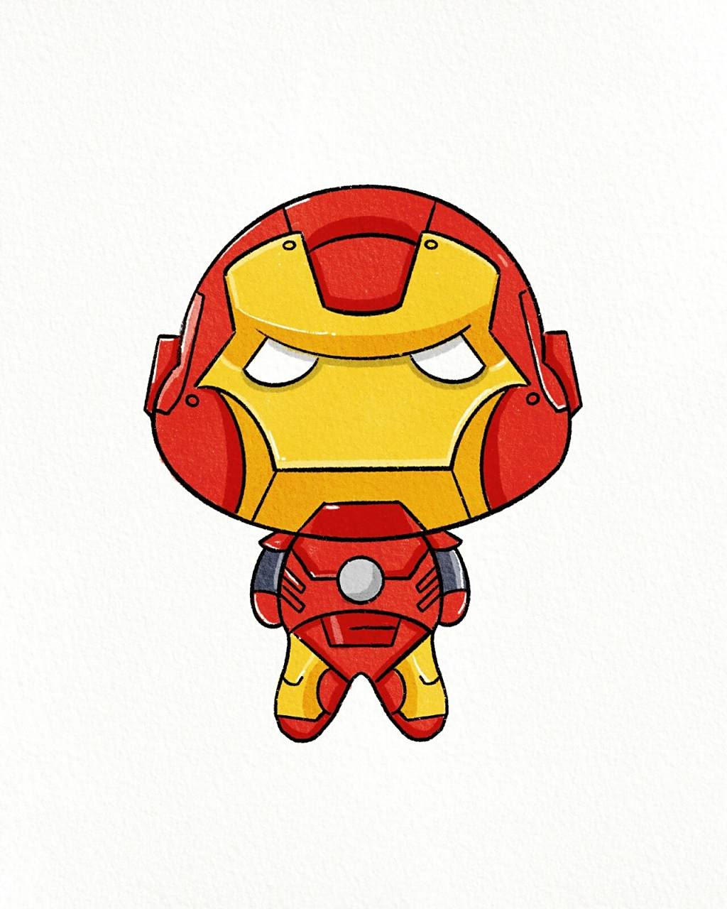 简笔画漫威|q版胖脸人物|可爱蜘蛛侠|超人 绘画工具:ipad .