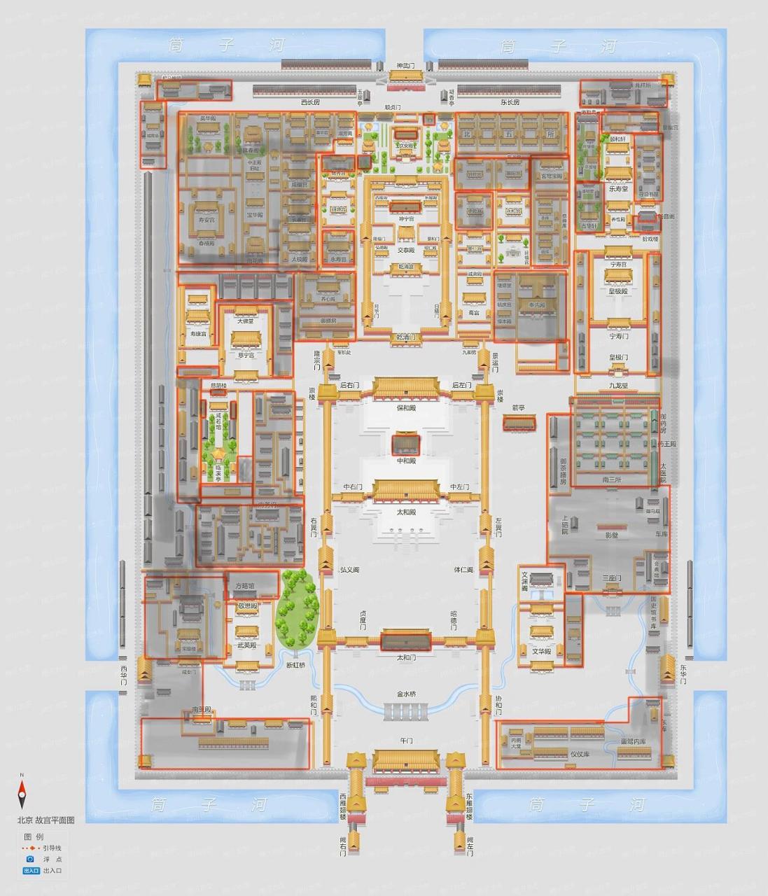 故宫博物院平面示意图图片