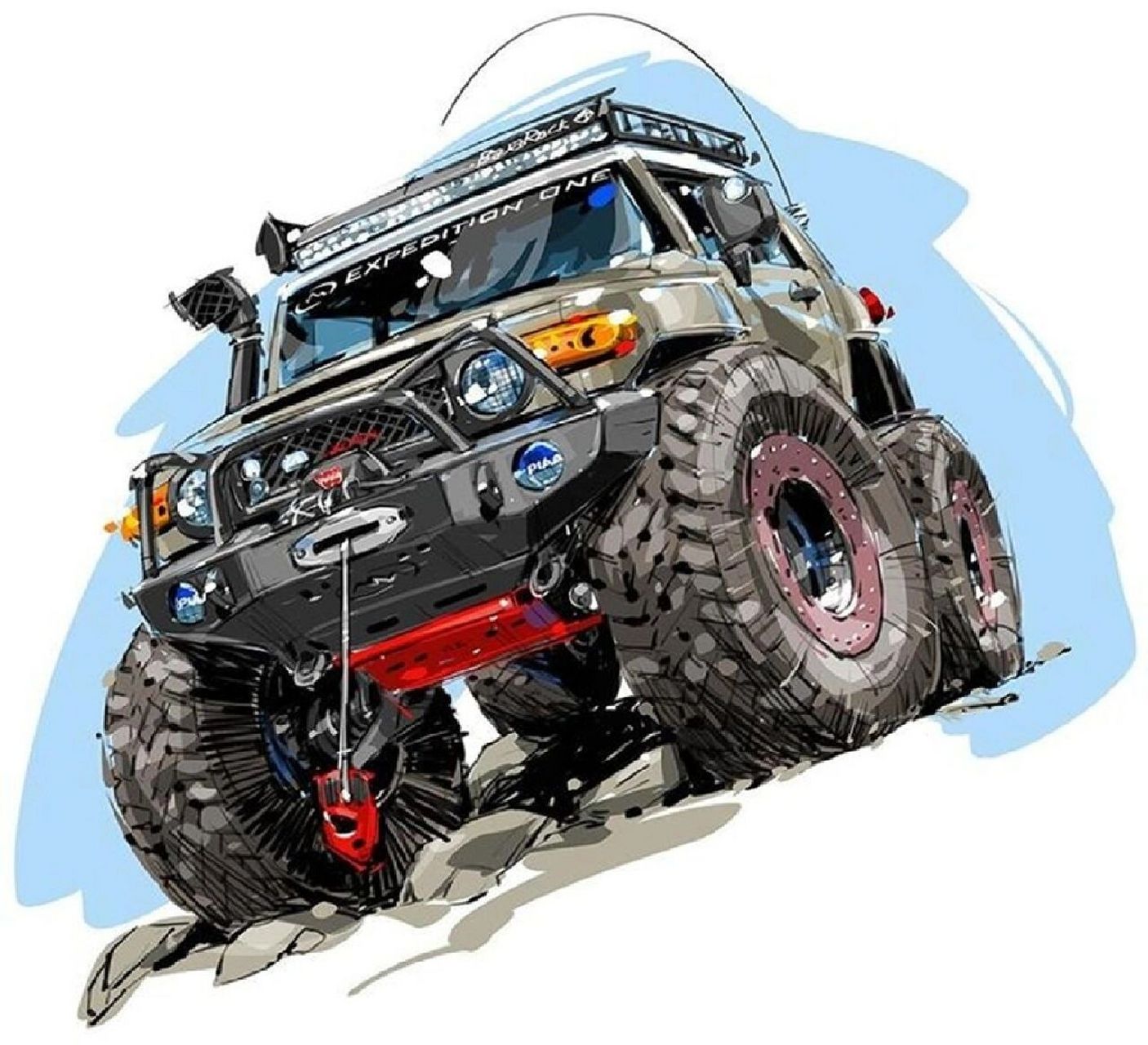 96你们要的越野车绘画素材4来了～09 96分享第四篇越野车绘画