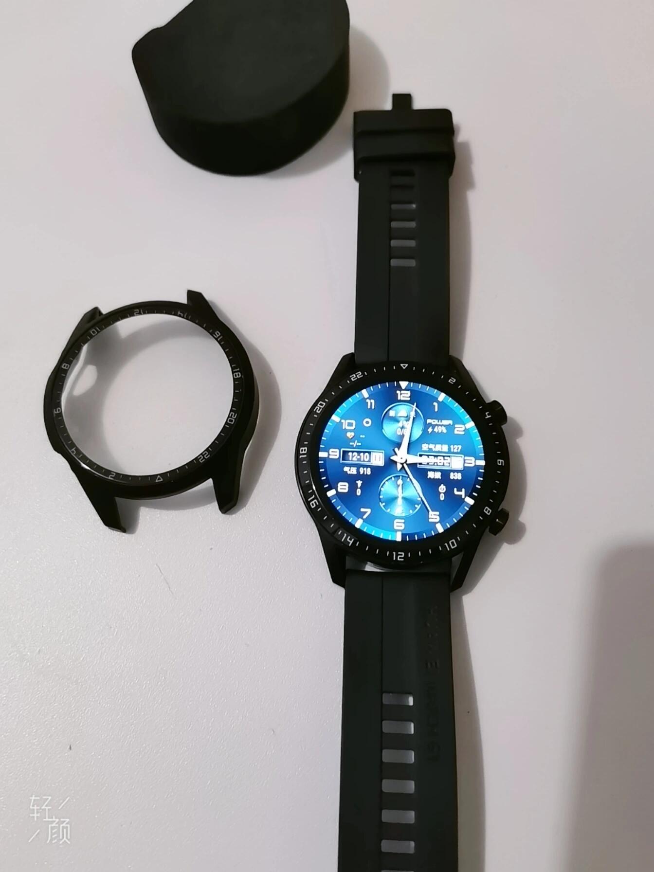 华为智能手表  watch  gt 2 46mm 运动款 黑色氟橡胶表带(ltn