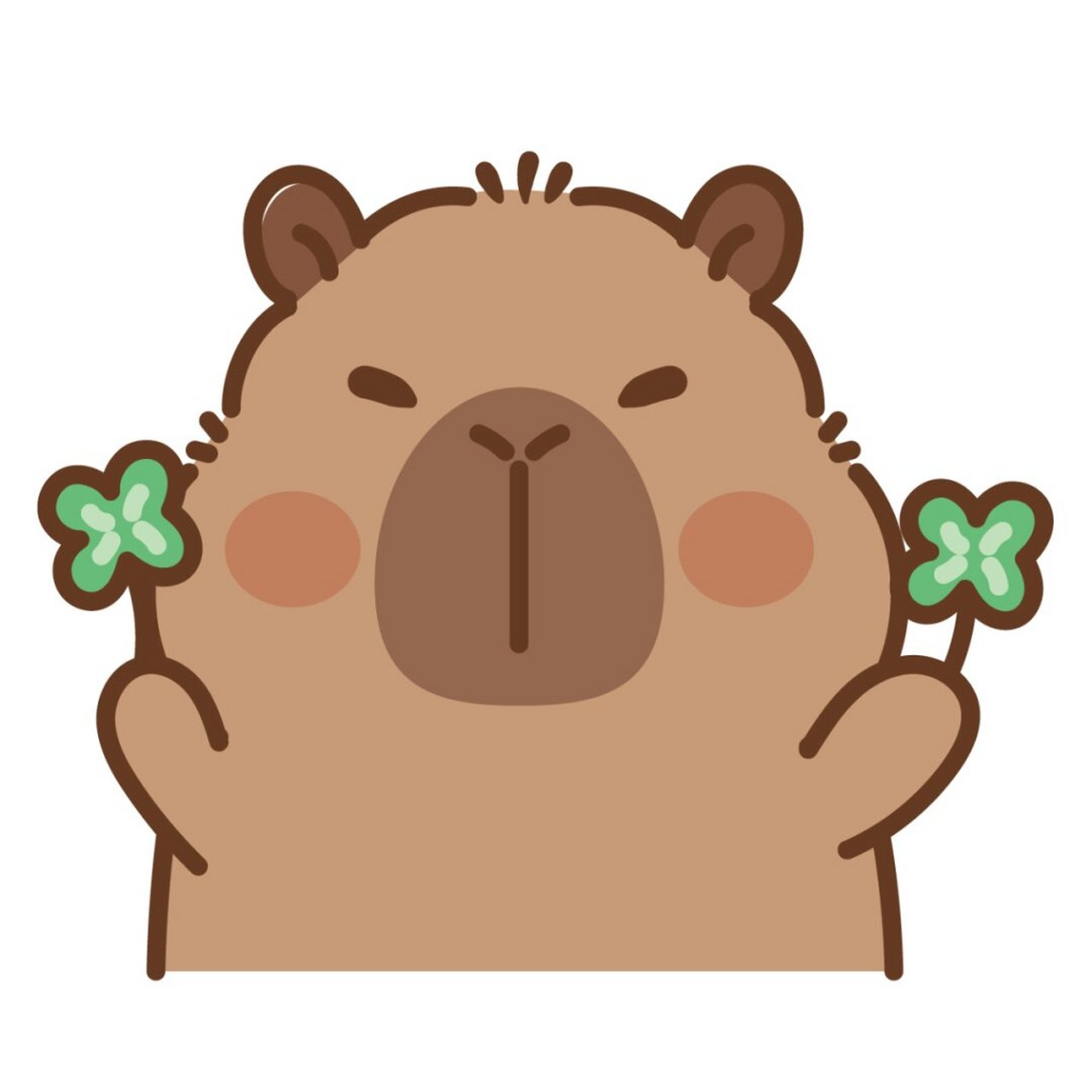 原创|卡皮巴拉水豚鼠ip,卡通形象插画表情包,治愈系ip,元气满满,活泼