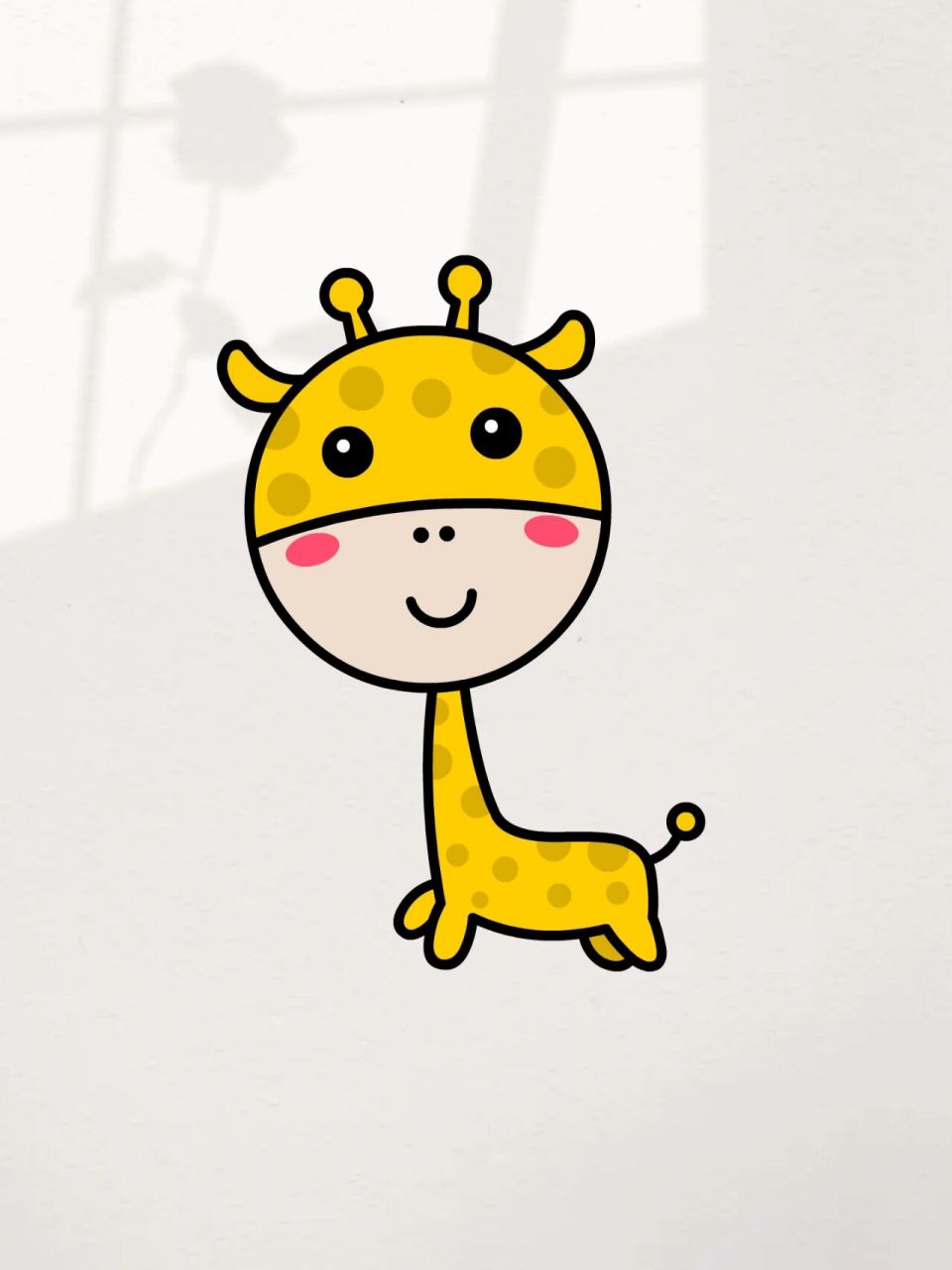 长颈鹿的头简笔画彩色图片