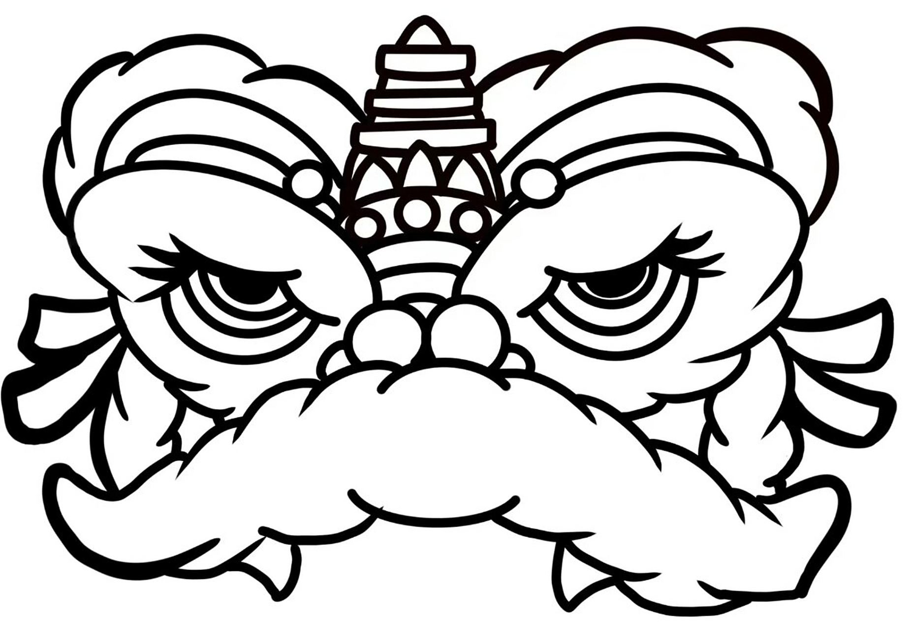 幼儿园新年打印 幼儿园新年醒狮简笔画