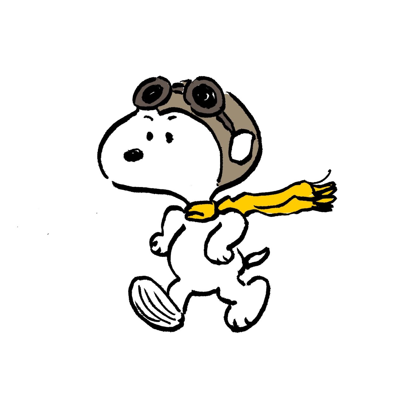 史努比|简笔画教程|手绘|头像|手帐 史努比166666 飞行员史努比