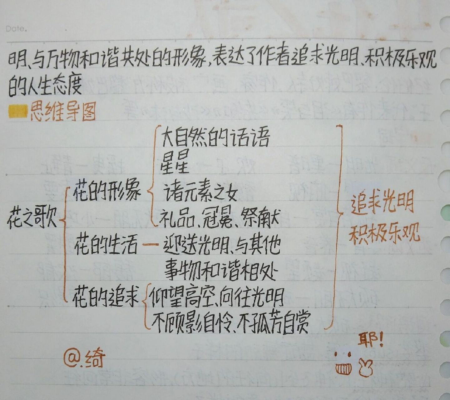 99六上语文丨花之歌丨人教版丨预习笔记 粉丝长了好多,开森!