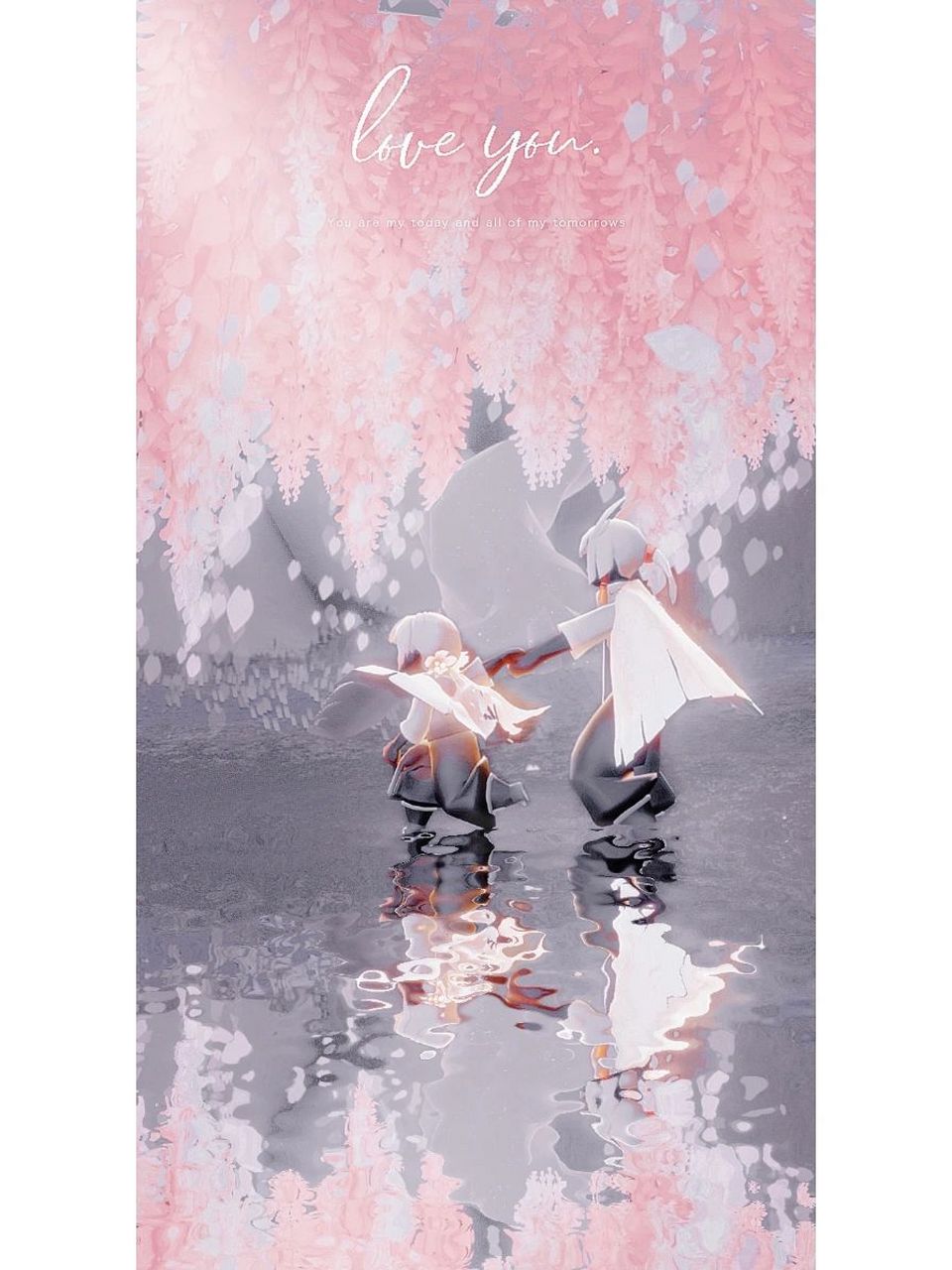 sky光遇樱花壁纸(附教程) 《紫藤花下》 滤镜:初雪100 黄金海岸63