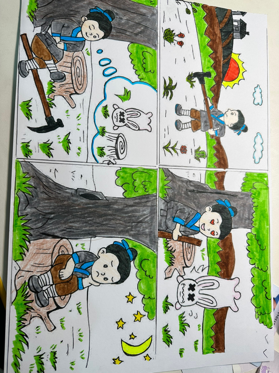 寓言故事连环画 有需要自取 寓言故事连环画 守株待兔妈妈做作业系列