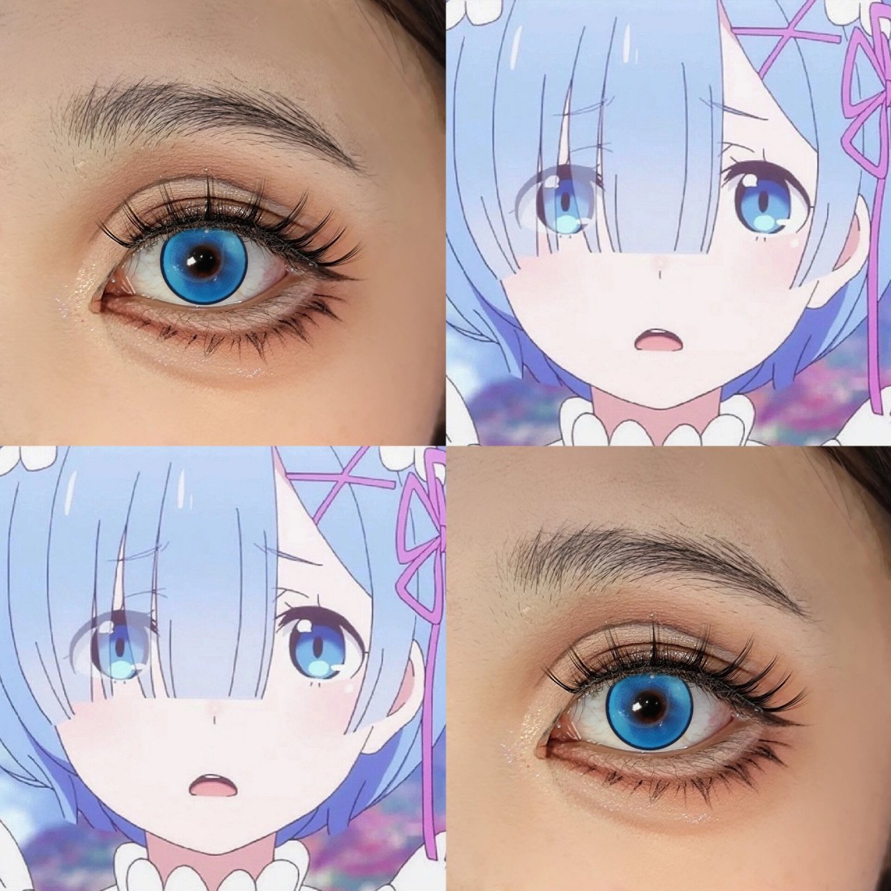 【蕾姆】re.0 蕾姆cos眼妆分享  美瞳是p上去的 最近打算分享分享眼妆