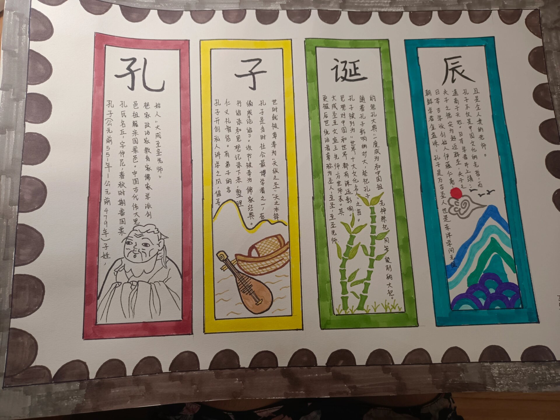 孔子诞辰手抄报