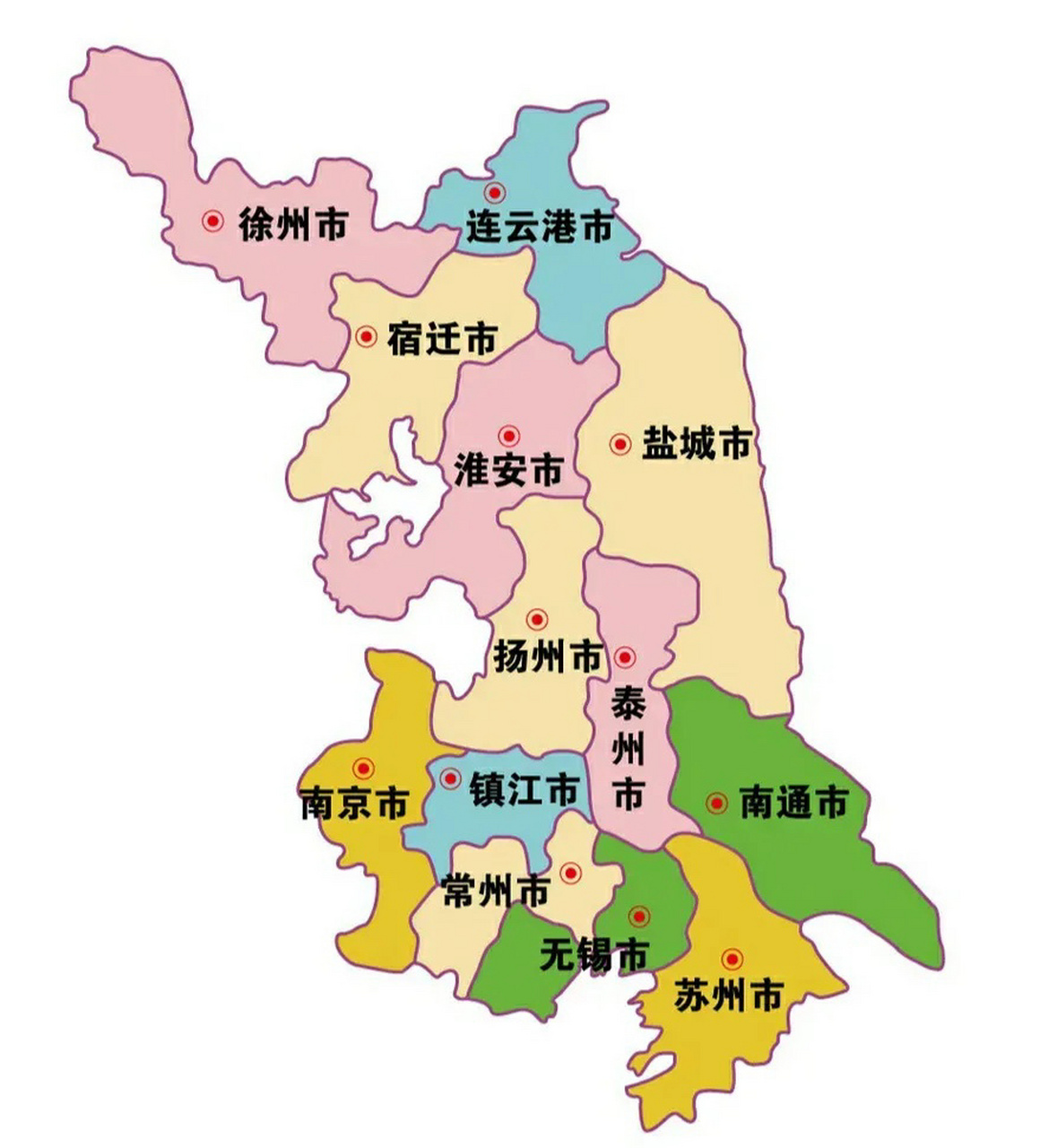 清代的江苏省地图 包括今天的上海市,基本具备了现代苏沪的雏形.