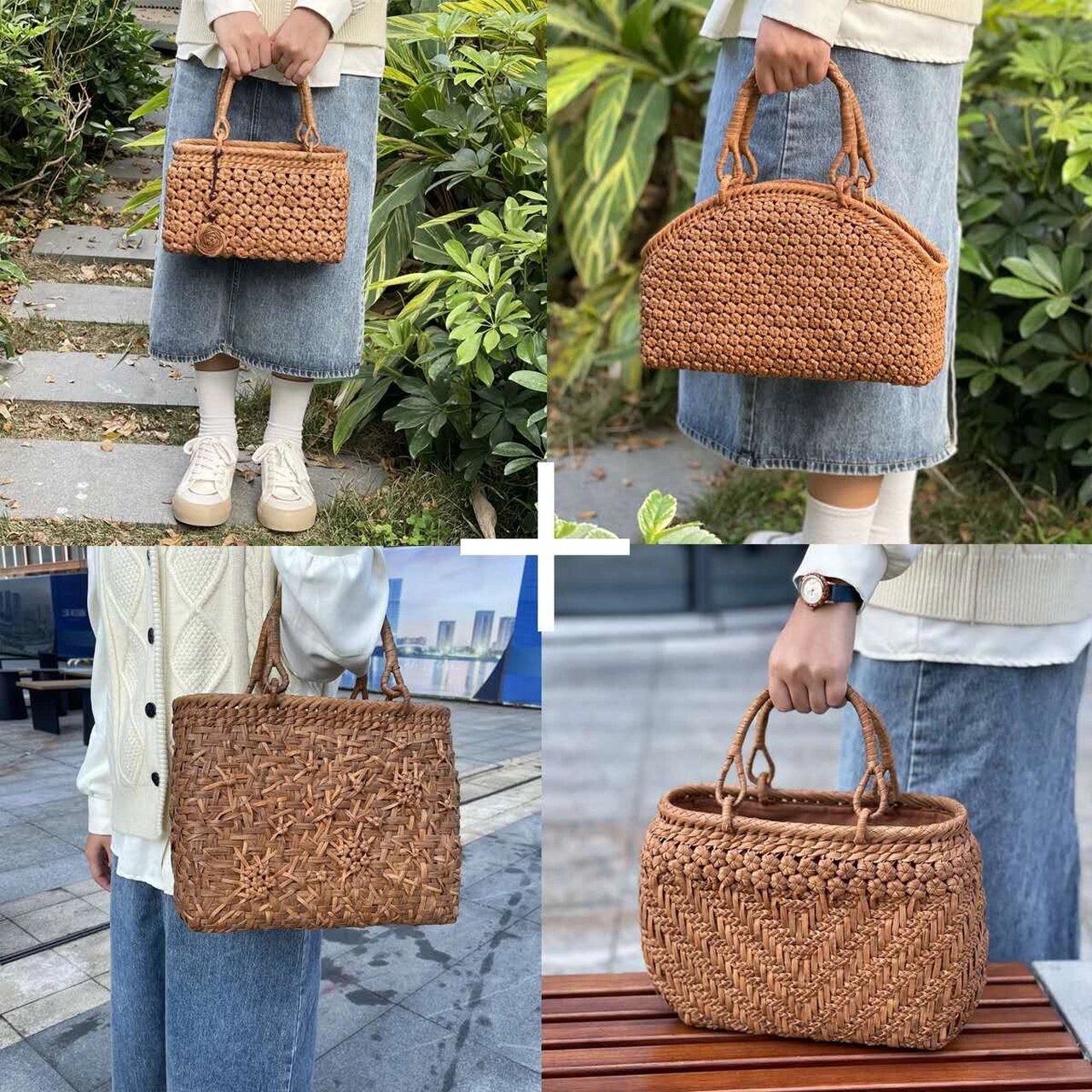 快来看98葡萄藤手工编织包  传统手工艺品,经过十几道工序而成,静默