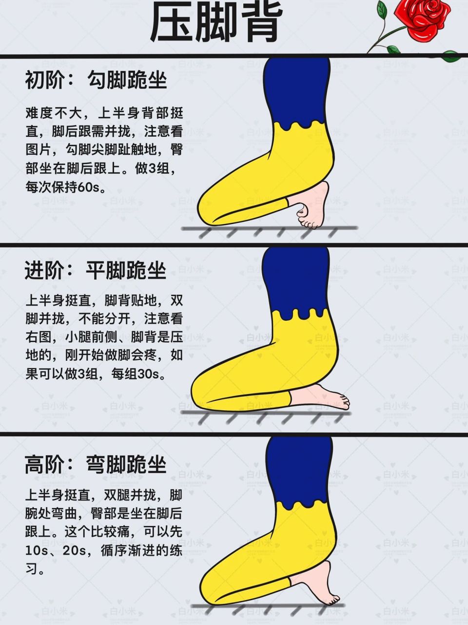 在金刚坐中,由于整个身体的重量都施加给了脚部,足底筋膜可以得到最