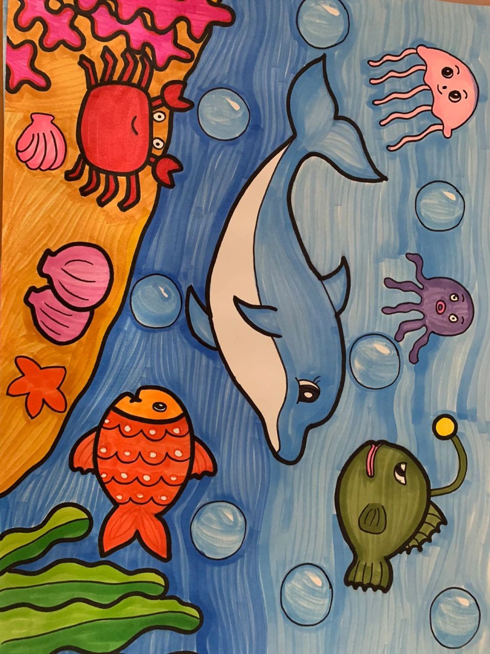 儿童画主题(海底世界) 儿童画主题(海底世界)