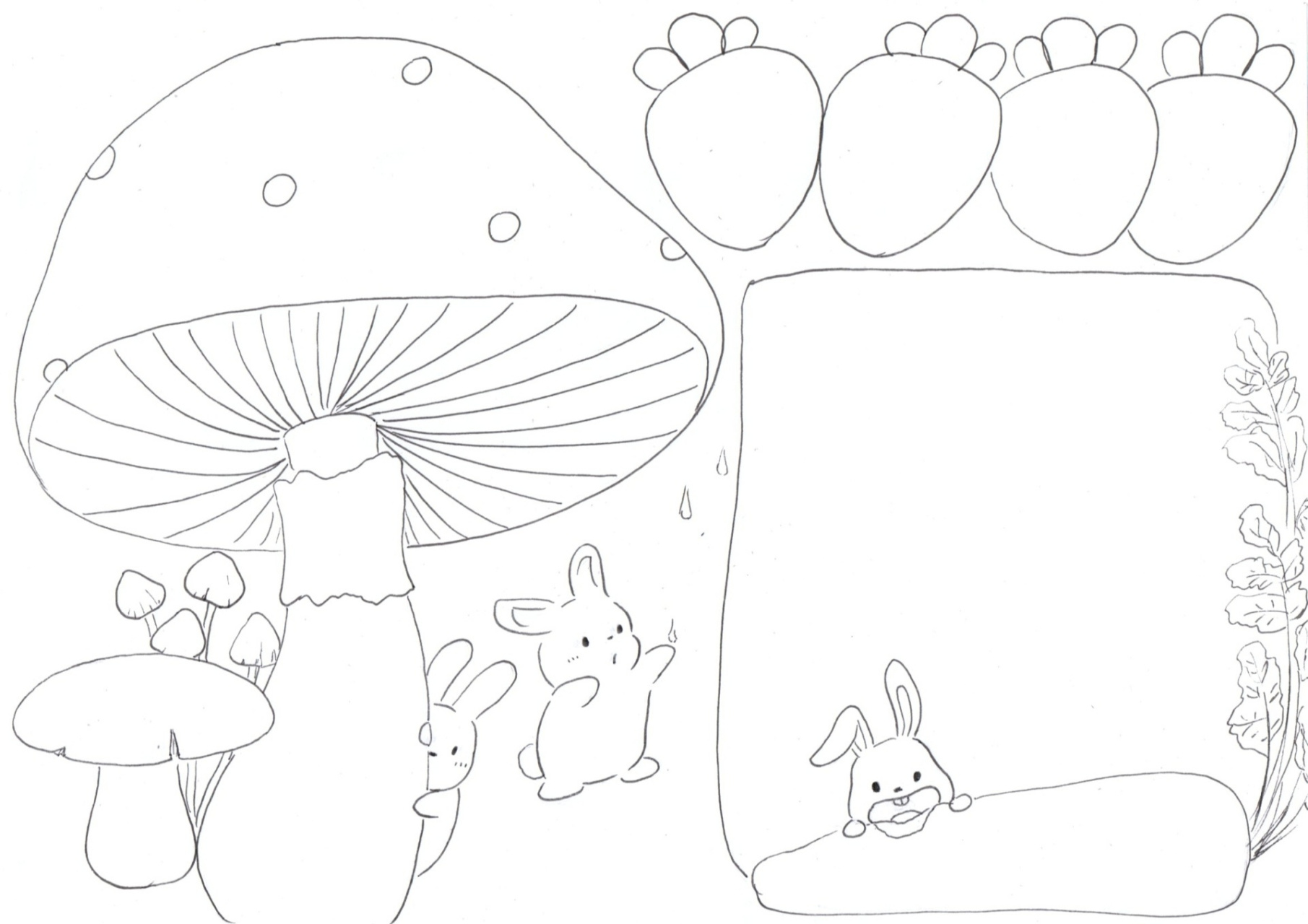 小兔子手抄报,可可爱爱的手抄报～ 小蚂蚁快快爬 天空就要下雨了 滴