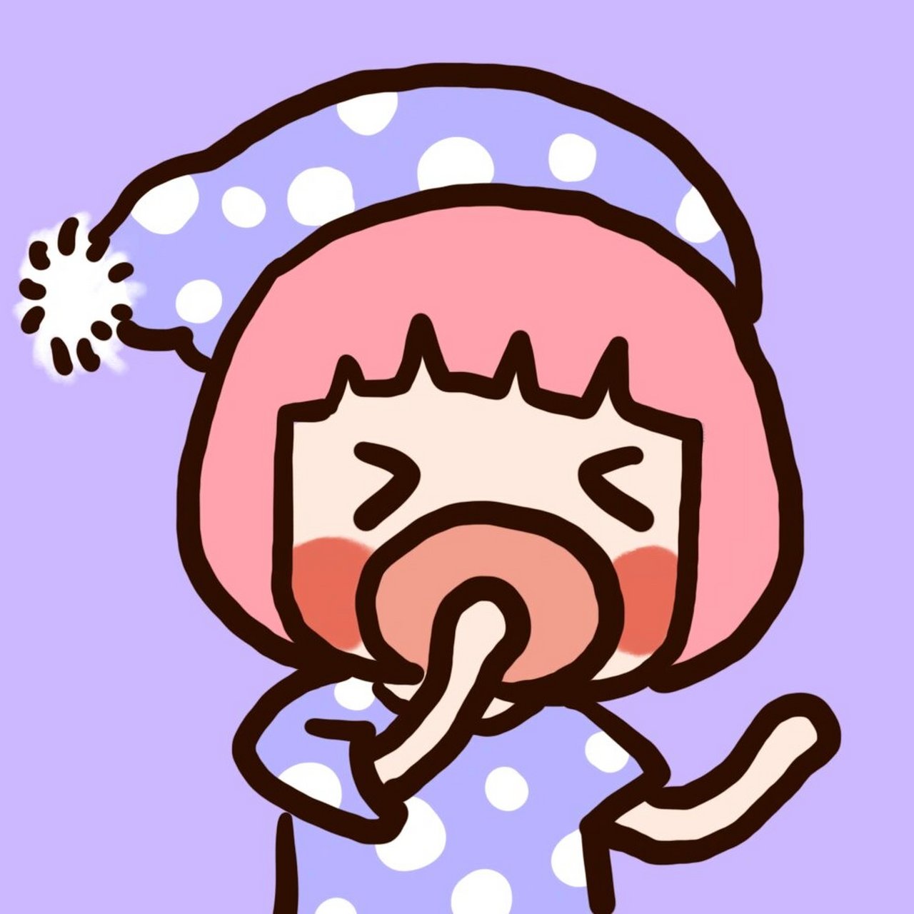 小花花|打哈欠小头像来一张～ 打哈欠代表要睡觉了噢,放下手机去睡觉