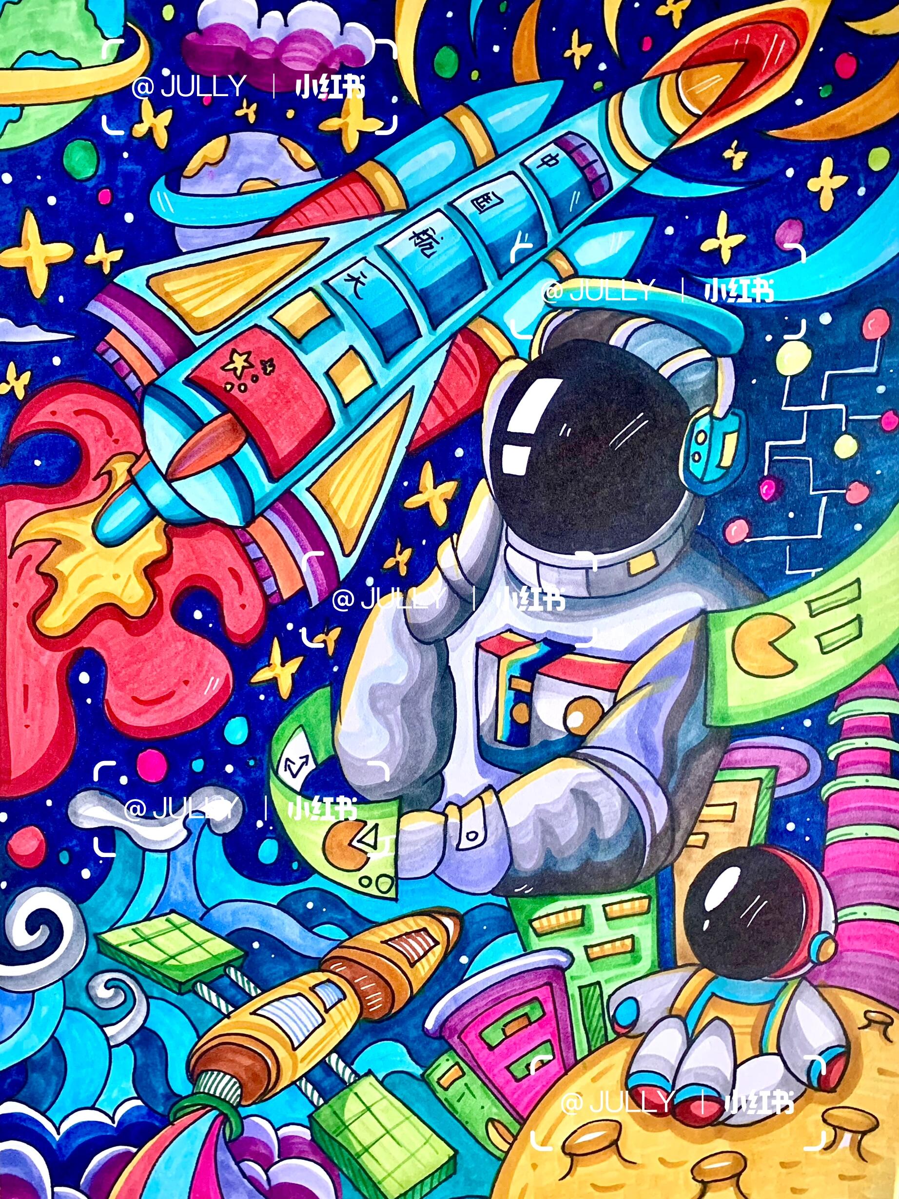 关于科幻 我有很多画说 航空航天主题科幻