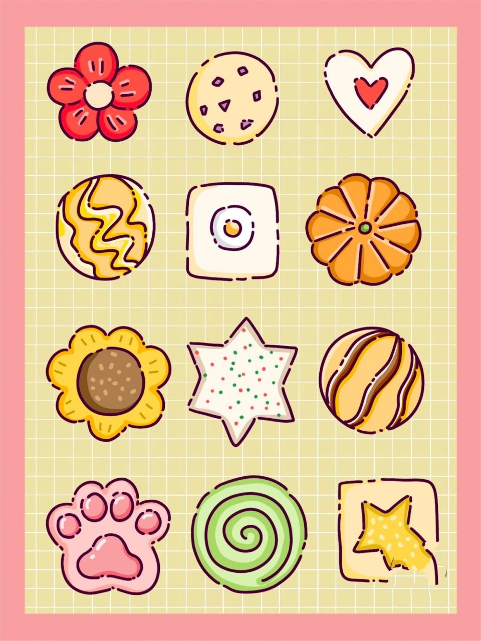 两种方法画零食 图1-7不封闭画法图8-9封闭填色法 图完整图 图草图 图