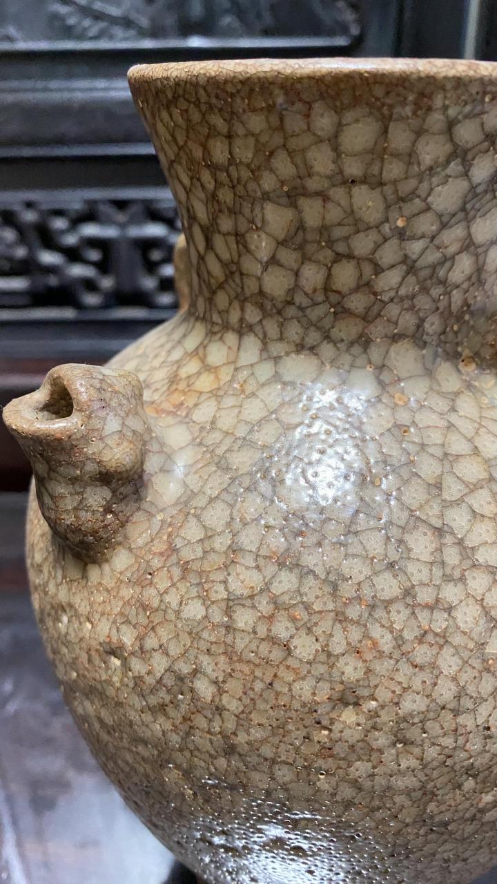 北宋哥窑百圾碎凤守执壶,罕见的玩意,真正到代的东西非常罕见;大开门