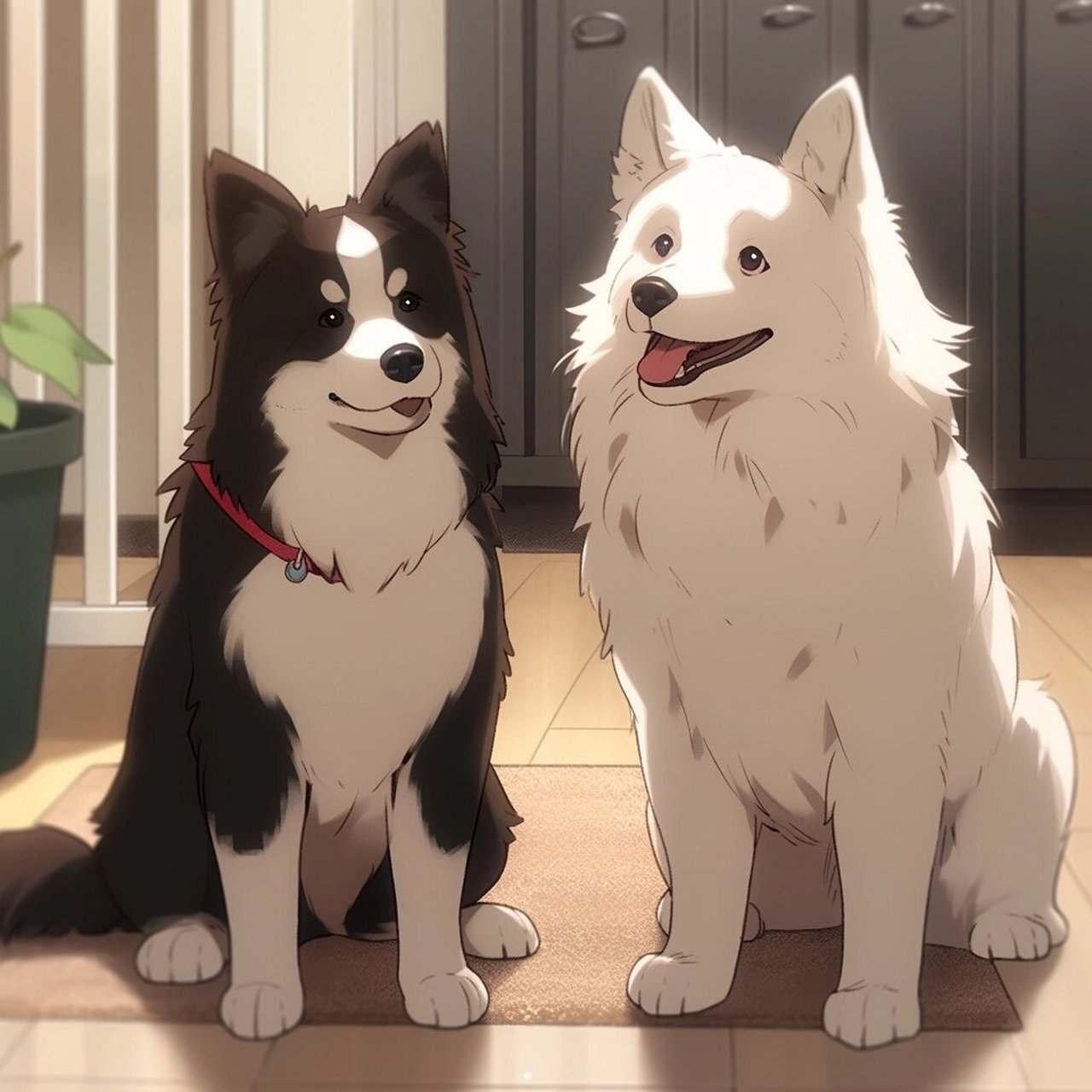 ai绘画Ⅰ萨摩耶和边牧的合照来啦78