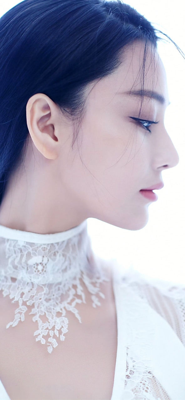 张馨予扎发蕾丝裙壁纸,好精致的女子